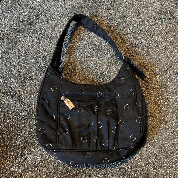 Thirty-one black with white circled dots shoulder bag, excellent condition! - Picture 1 of 3
